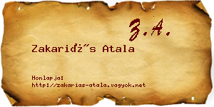 Zakariás Atala névjegykártya